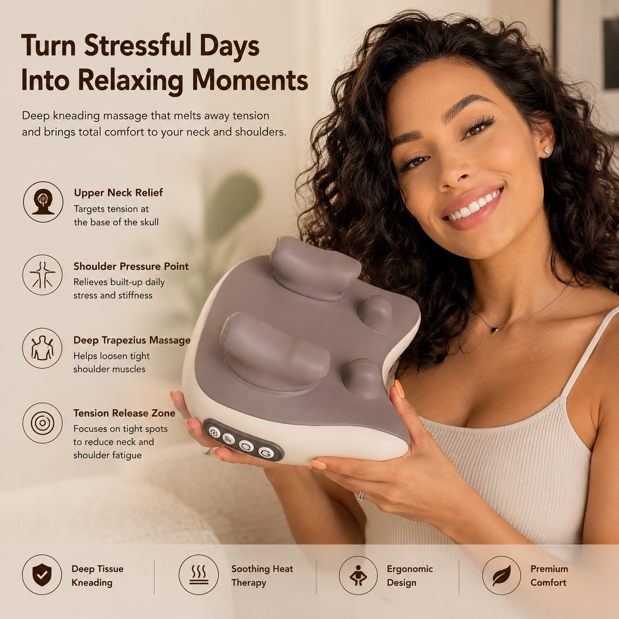 ComfortNest Heated Neck Pillow Massager