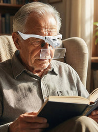 LED Head Magnifier 5 Interchangeable Lenses 1.0X To 3.5X Hands Free Headband Magnifying Glasses for Reading Jewelry